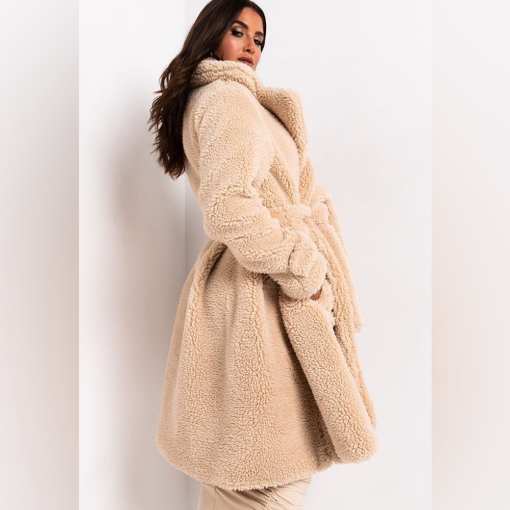 Azalea Wang peplum Teddy coat sz.L